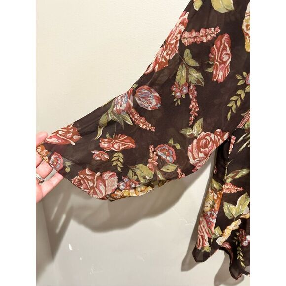 CAbi Silk Multicolor Floral Print Blouse - Picture 3 of 9